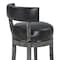 Armen Living Corbin 26" Counter Height Swivel Onyx Faux Leather and American Gray Wood Bar Stool LCCBBAGRON26 - alternate 2